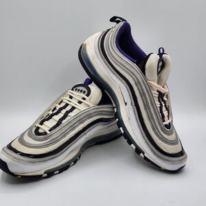 Nike Air Max 97 White Silver‎ Black Purple Men's 9.5 DD9598-100 Running Shoes